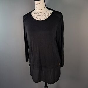 Michael Kors Layered Black TopTunic Chiffon Bottom Size Medium